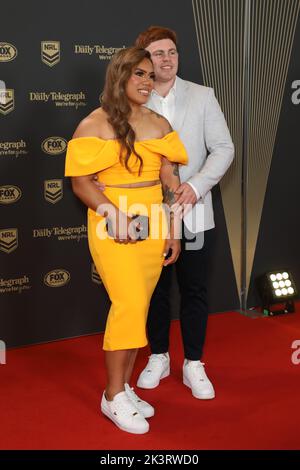 Sydney, Australie. 28th septembre 2022. TBC arrive sur le tapis rouge à la nuit de NRL, le prix Dally M à l'hippodrome de Randwick. Credit: Richard Milnes/Alamy Live News Banque D'Images