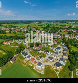 Vue aérienne d'Adelsried, un village près d'Augsbourg Banque D'Images