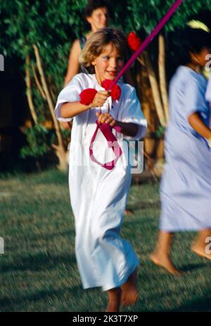 Kenana Soudan Maypole Dancing English School Banque D'Images