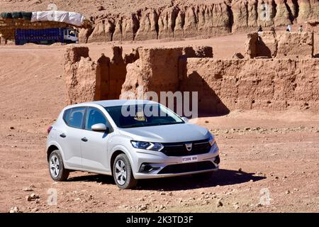 Dacia - sur les marques automobiles les plus aimées au Maroc, photographiées en IET Ben Haddou Banque D'Images