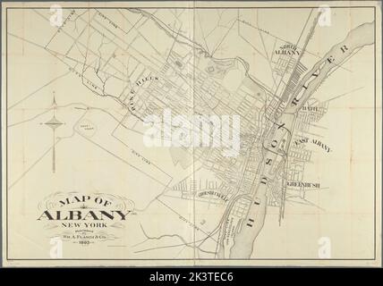 Carte d'Albany, New York Cartographie. Cartes, cartes cadastrales. 1893. Lionel Pincus et Princess Firyal Map Division. Immobilier , New York (État) , Albany, Albany (N.Y.), région d'Albany (N.Y.) Banque D'Images