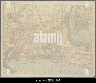 Ville de Niagara Falls carte des chutes Niagara Niagara Niagara Falls Cartographie. Cartes. 1893. Lionel Pincus et Princess Firyal Map Division. Niagara Falls (N.Y.), New York (État) , Niagara Falls (N.Y.) Banque D'Images