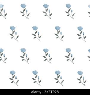 Fond fleuri sans couture avec bouquets de petites fleurs. Motif vectoriel pour papier peint, tissu, papier numérique, fonds, etc Banque D'Images