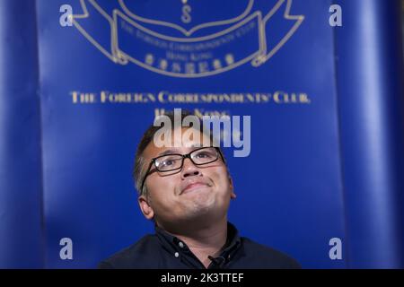 Le président de l'Association des journalistes de Hong Kong Ronson Chan Ron-Sing participe à un déjeuner-débat au Foreign Corintiméss' Club (FCC) de Hong Kong au Central. 23MAY22 SCMP / Sam Tsang Banque D'Images