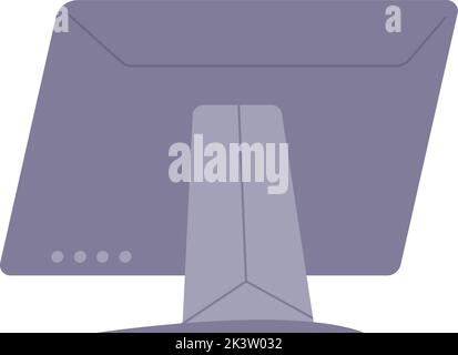 Display back icon. Computer monitor rear view isolated on white background Illustration de Vecteur