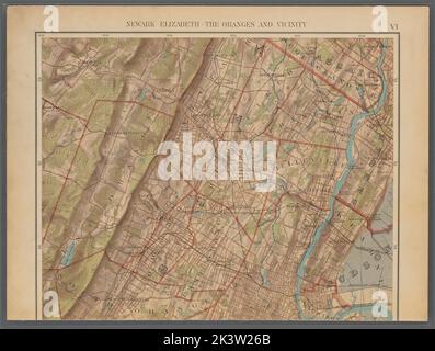 Double page plaque no 6: Newark - Elizabeth- les oranges et les environs Cartographie. Atlas, cartes, cartes, cartes topographiques. 1891. Lionel Pincus et Princess Firyal Map Division. New York (New York), région métropolitaine de New York Banque D'Images