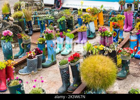 Le jardin de bottes St Monans Welly dans le village de St Monans dans le Neuk est de Fife, en Écosse. Banque D'Images