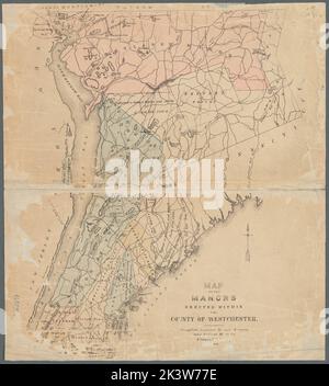 Carte des manoirs érigés dans le comté de Westchester: Compilé à partir des manoirs et des cartes anciennes Cartographie. Cartes. 1886. Lionel Pincus et Princess Firyal Map Division. Concessions foncières , New York (État) , Westchester County, immobilier , New York (État) , Westchester County, Westchester County (N.Y.), Westchester County (N.Y.) , Divisions administratives et politiques Banque D'Images