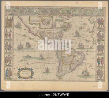 Americae nova tabula Theatrum orbis terrarum White, John, fl. 1585-1593. Cartographie. Cartes. 1635. Lionel Pincus et Princess Firyal Map Division. Les Indiens d'Amérique du Nord, d'Amérique, d'Amérique, de découverte et d'exploration Banque D'Images