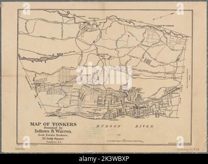 Carte des Yonkers Cartographie. Cartes. 1893. Lionel Pincus et Princess Firyal Map Division. Yonkers (New York) Banque D'Images