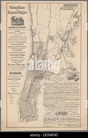 Carte montrant l'emplacement des terrains, des chemins de fer, des pistes de coaching et des itinéraires en bateau du Pelham Manor et de l'association Huguenot Heights Cartographie. Cartes. 1873. Lionel Pincus et Princess Firyal Map Division. Pelham Manor et Huguenot Heights Association, Railroads , New York (État) , région de New York, Railroads , New York (État) , Westchester County, Coaching (transport) , région de New York, transport , Région de New York, région de New York, comté de Westchester (N.Y.) Banque D'Images
