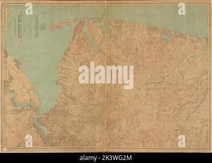 New Jersey, Double page No. 9 carte de la côte de Monmouth Cartographie. Atlas, cartes. 1884 - 1889. Lionel Pincus et Princess Firyal Map Division. New Jersey, Géologie , New Jersey Banque D'Images