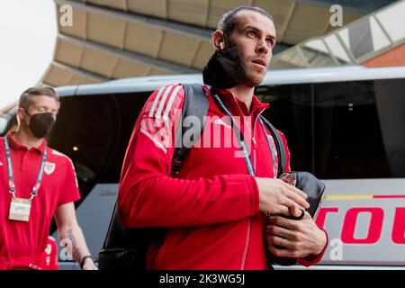 BRUXELLES, BELGIQUE - 22 SEPTEMBRE 2022 : Gareth Bale du pays de Galles avant la ligue A 2022 Nations League fixement contre la Belgique au Roi Baudouin Stadi Banque D'Images