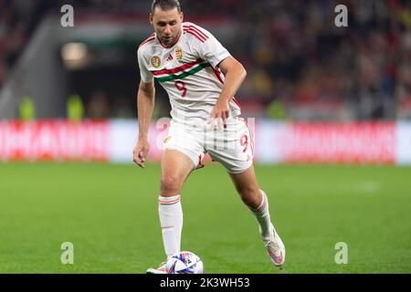 Adam Szalai (Hongrie) lors du match de l'UEFA 'Ligue des Nations 2022-2023' entre la Hongrie 0-2 Italie à l'arène de Puskas sur 26 septembre 2022 à Budapest, Hongrie. Credit: Maurizio Borsari/AFLO/Alay Live News Banque D'Images