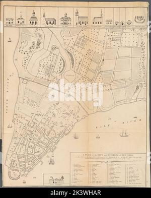 Un plan de la ville et des environs de New York tels qu'ils étaient dans les années 1742, 1743 et 1744 Valentine, D. T. (David Thomas), 1801-1869. Cartographie. Cartes. 1854. Lionel Pincus et Princess Firyal Map Division. New York (New York), urbanisme, Manhattan (New York, New York) Banque D'Images