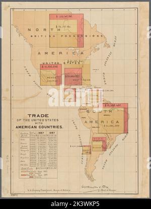 Commerce des États-Unis avec les pays américains Cartographie. Cartes. 1897. Lionel Pincus et Princess Firyal Map Division. Hémisphère occidental, Amérique Banque D'Images