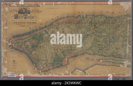 Carte sanitaire et topographique de la ville et de l'île de New York : préparé pour le Conseil d'hygiène et de santé publique de l'Association des citoyens / Egbert L. Viele, Egbert L. (Egbert Ludovicus), 1825-1902. Cartographie. Cartes. 1865. Lionel Pincus et Princess Firyal Map Division. Manhattan (New York, New York), New York (New York), Géologie , New York (State) , New York (New York) Banque D'Images