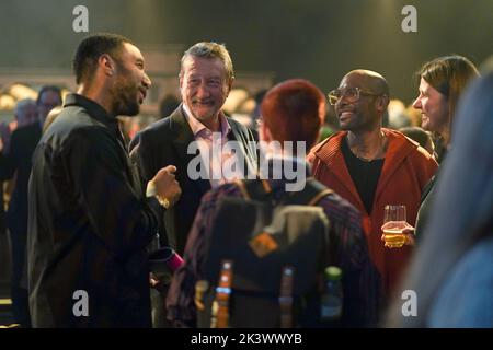 (De gauche à droite) Troy Deeney, Steven Knight, Benoit Swan Pouffer et Helen Shute assistent à la soirée d'ouverture des Peaky Blinders de Rambert : la Rédemption de Thomas Shelby, à l'hippodrome de Birmingham. Date de la photo: Mardi 27 septembre 2022. Banque D'Images