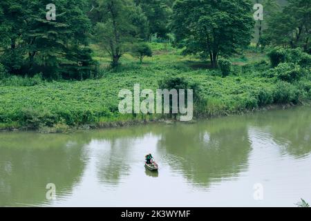 Mugenkyo traversée de la rivière Tadami Fukushima Japon Banque D'Images