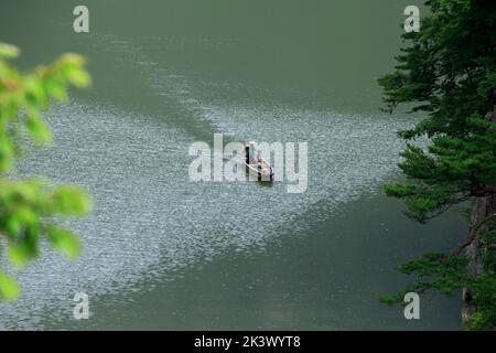 Mugenkyo traversée de la rivière Tadami Fukushima Japon Banque D'Images