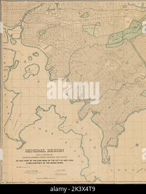 Conception générale d'un système de rues, d'avenues, de places publiques et de lieux dans cette partie de la 24th paroisse de la ville de New York située à l'est de la rivière Bronx Cartographie. Cartes. 1897. Lionel Pincus et Princess Firyal Map Division. Bronx (New York, New York), Parks , New York (État) , New York, Roads , New York (État) , New York Banque D'Images