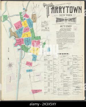 Cartes d'assurance de Tarrytown, New York page couverture avec Street index Cartographie. Atlas, cartes. 1903. Lionel Pincus et Princess Firyal Map Division. New York (État), assurance-incendie, immobilier, villes et villages, Tarrytown (N.Y.) Banque D'Images