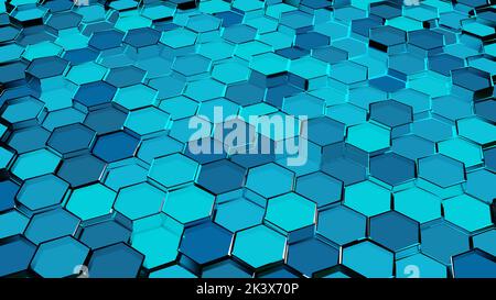 Motif hexagonal, concept de surface futuriste avec hexagones. Abstract Honeycomb, réseau hexagonal, bleu ciel ultra-marin, toile de fond d'électricité technologique, Banque D'Images