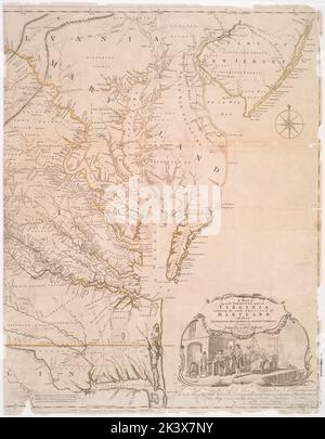 Une carte de la partie la plus habitée de la Virginie contenant toute la province du Maryland avec une partie de Pensilvania, du New Jersey et de Caroline du Nord Cartographie. Cartes. 1775. Lionel Pincus et Princess Firyal Map Division. Middle Atlantic States , cartes , travaux tôt à 1800, Maryland , cartes , travaux tôt à 1800, Virginie , cartes , travaux tôt à 1800 Banque D'Images