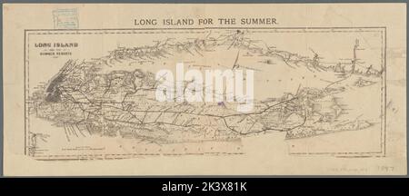 Long Island pour l'été long Island et ses stations d'été Cartographie. Cartes. 1897. Lionel Pincus et Princess Firyal Map Division. Stations d'été , New York (État) , long Island (N.Y.), stations d'été , New York (État) , New York, Railroads , New York (État) , long Island (N.Y.), Railroads , New York (État) , New York, Roads , New York (État) , long Island (N.Y.), Roads , New York (État) , New York, long Island (N.Y.), long Island (N.Y.) , Divisions administratives et politiques, long Island Sound (N.Y. et Connecticut) Banque D'Images