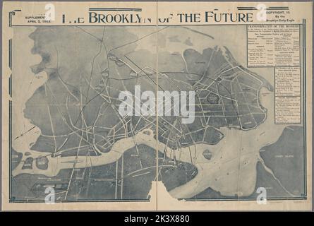 Brooklyn du futur. Cartographie. Cartes. 1903. Lionel Pincus et Princess Firyal Map Division. Brooklyn (New York, New York) Banque D'Images