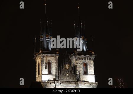 Eglise notre-Dame avant Tyn, place de la Vieille ville, Prague, République Tchèque. Banque D'Images