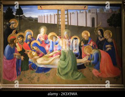 La Lamentation du Christ mort par FRA Angelico dans le Musée de San Marco Florence Italie Banque D'Images