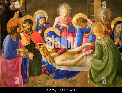 La Lamentation du Christ mort par FRA Angelico dans le Musée de San Marco Florence Italie Banque D'Images