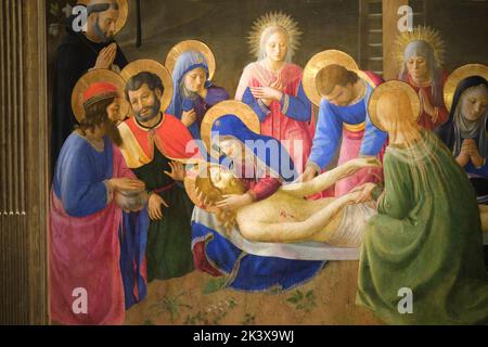 La Lamentation du Christ mort par FRA Angelico dans le Musée de San Marco Florence Italie Banque D'Images