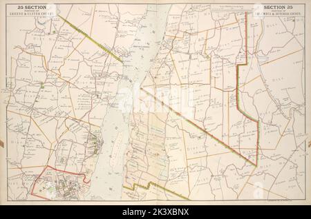 Partie du comté de Greene & Ulster. ; Partie de Columbia & Dutchess County. Cartographie. Atlas, cartes. 1891. Lionel Pincus et Princess Firyal Map Division. Hudson River Valley (N.Y. et N.J.), New York (État) Banque D'Images