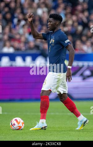 PARIS, FRANCE - SEPTEMBRE 22 : Aurélien Tchouameni de France pendant la Ligue des Nations de l'UEFA Un match du Groupe 1 entre la France et l'Autriche à Stade Banque D'Images