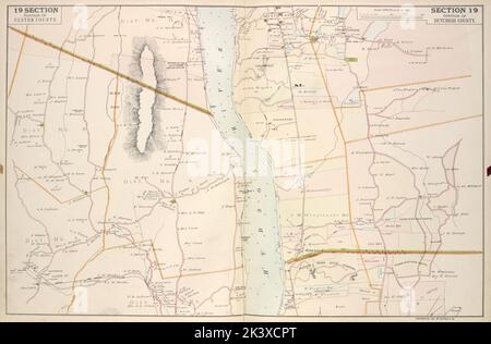 Partie du comté d'Ulster. ; Partie du comté de Dutchess. Cartographie. Atlas, cartes. 1891. Lionel Pincus et Princess Firyal Map Division. Hudson River Valley (N.Y. et N.J.), New York (État) Banque D'Images