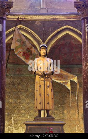 Chapelle dédiée à Jeanne d'Arc (1412-1431) à la Cathédrale de Reims à Reims (Marne), France Banque D'Images