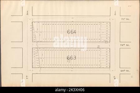 Plan d'aménagement du parc central No 17 : délimité par 71st rue, 6th avenue, 69th rue et 7th avenue Cartographie. Cartes. 1853. Lionel Pincus et Princess Firyal Map Division. New York (New York), Central Park (New York, New York), planification de la ville Banque D'Images