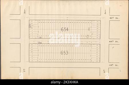 Plan d'aménagement du parc central No 2 : délimité par 61st rue, 6th avenue, 59th rue et 7th avenue Cartographie. Cartes. 1853. Lionel Pincus et Princess Firyal Map Division. New York (New York), Central Park (New York, New York), planification de la ville Banque D'Images