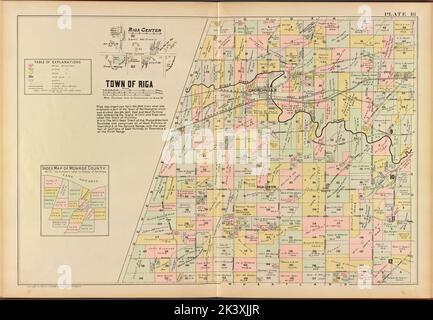 Monroe County, Double page plaque no 18 carte de la ville de Riga Cartographie. Atlas, cartes. 1902. Lionel Pincus et Princess Firyal Map Division. Monroe County (N.Y.), immobilier , New York (État) , Monroe County Banque D'Images