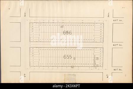 Plan d'aménagement du parc central No 5 : délimité par 63rd rue, 6th avenue, 61st rue et 7th avenue Cartographie. Cartes. 1853. Lionel Pincus et Princess Firyal Map Division. New York (New York), Central Park (New York, New York), planification de la ville Banque D'Images