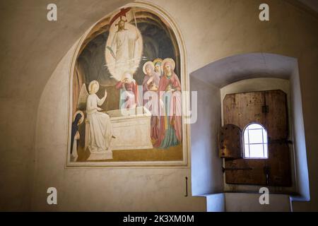 Résurrection du Christ et des femmes à la fresque tombale dans le Musée de San Marco à Florence Italie Banque D'Images