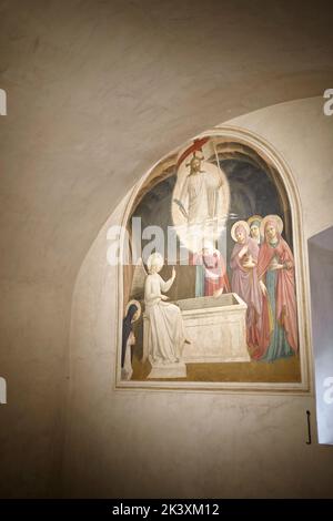 Résurrection du Christ et des femmes à la fresque tombale dans le Musée de San Marco à Florence Italie Banque D'Images