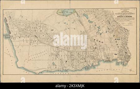Carte ou plan présentant un plan général pour un système de rues, avenues, places publiques et lieux, parcs, Ponts, etc. Dans la partie du quartier 2nd (anciennement Middletown) du quartier 4th (anciennement Southfield), dans le quartier de Richmond 1901. Cartographie. Cartes. Lionel Pincus et Princess Firyal Map Division Banque D'Images
