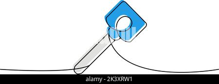 Clé une ligne de mise en plan continue colorée. Touche d'accueil une ligne en continu illustration colorée. Illustration linéaire minimaliste vectorielle Illustration de Vecteur