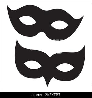 Ensemble vectoriel de masques à billes Mascarade Silhouettes Illustration isolée sur fond blanc Illustration de Vecteur