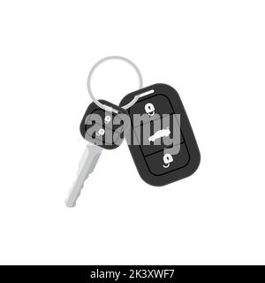 Porte-clés à télécommande vecteur plat, icône en forme d'alarme. Télécommande du système de chaîne graphique de la clé de la voiture. Illustration de Vecteur