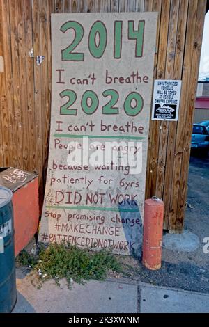 Chicago et 36th George Floyd Memorial et lieu sacré un signe décrivant l'événement. Minneapolis Minnesota MN États-Unis Banque D'Images