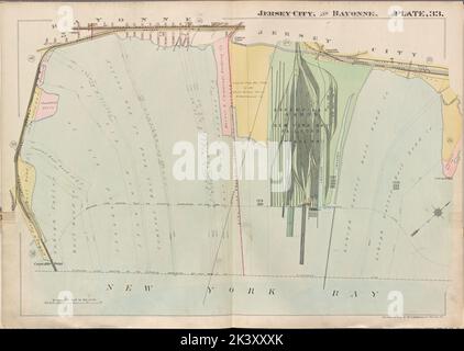 Jersey City, V. 1, Double page plaque no 33 carte délimitée par Jersey City, New York Bay Cartographie. Atlas, cartes. 1919 - 1923. Lionel Pincus et Princess Firyal Map Division. Jersey City (N.J.), Hudson County (N.J.), Bayonne (N.J.), immobilier , New Jersey , Jersey City, immobilier , New Jersey , Bayonne (N.J.), immobilier , New Jersey , Hudson Comté Banque D'Images